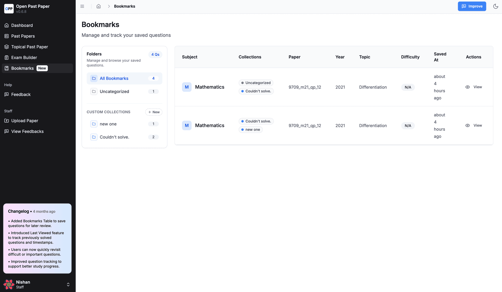 Bookmark feature Updated