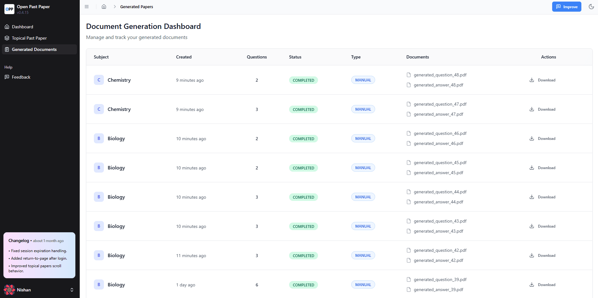 Improvement to Exam Builder